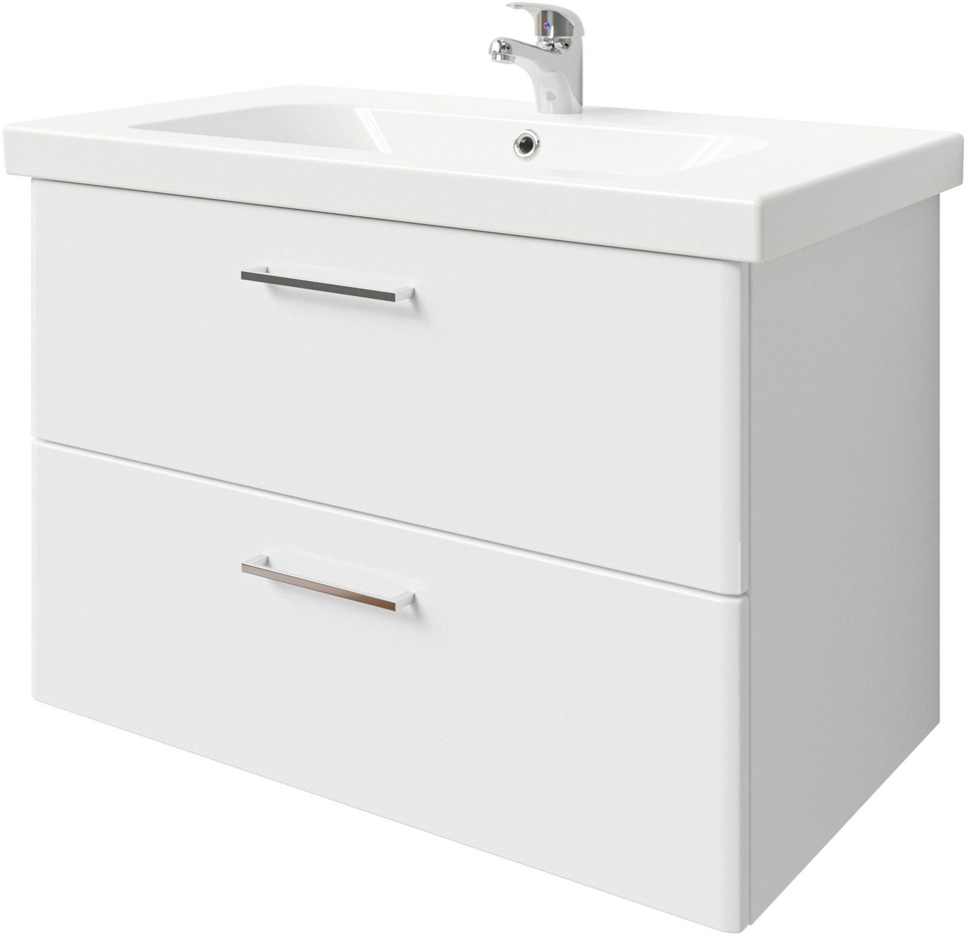 Saphir Badmöbel-Set Quickset 316 5-teilig, Keramikwaschtisch mit LED-Spiegelschrank, (6-St), Midischrank, Unterschrank, Hängeschrank, 7 Türen, inkl. Türdämpfer – Bild 4 von 5