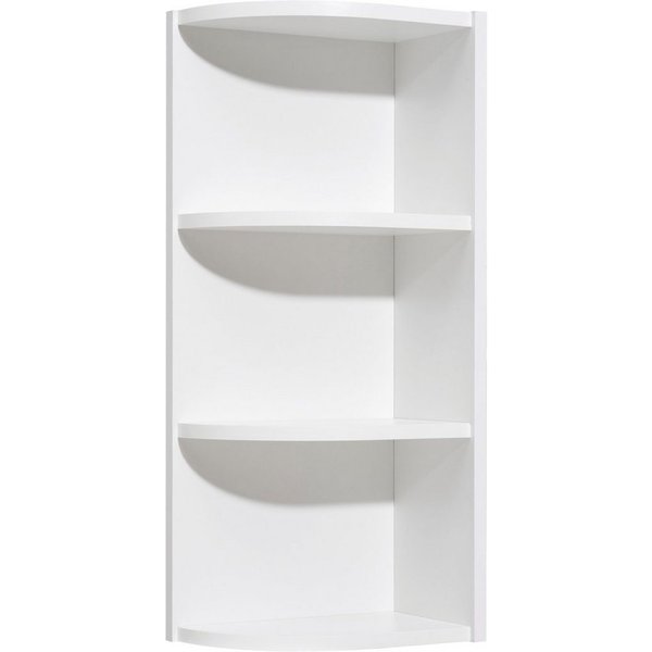 Saphir Eckregal Quickset 335 Abschlussecke für Hängeschrank, 30,7 cm breit, 70 cm hoch, 2 feste Böden, Regal in Weiß, Badezimmerhängeregal