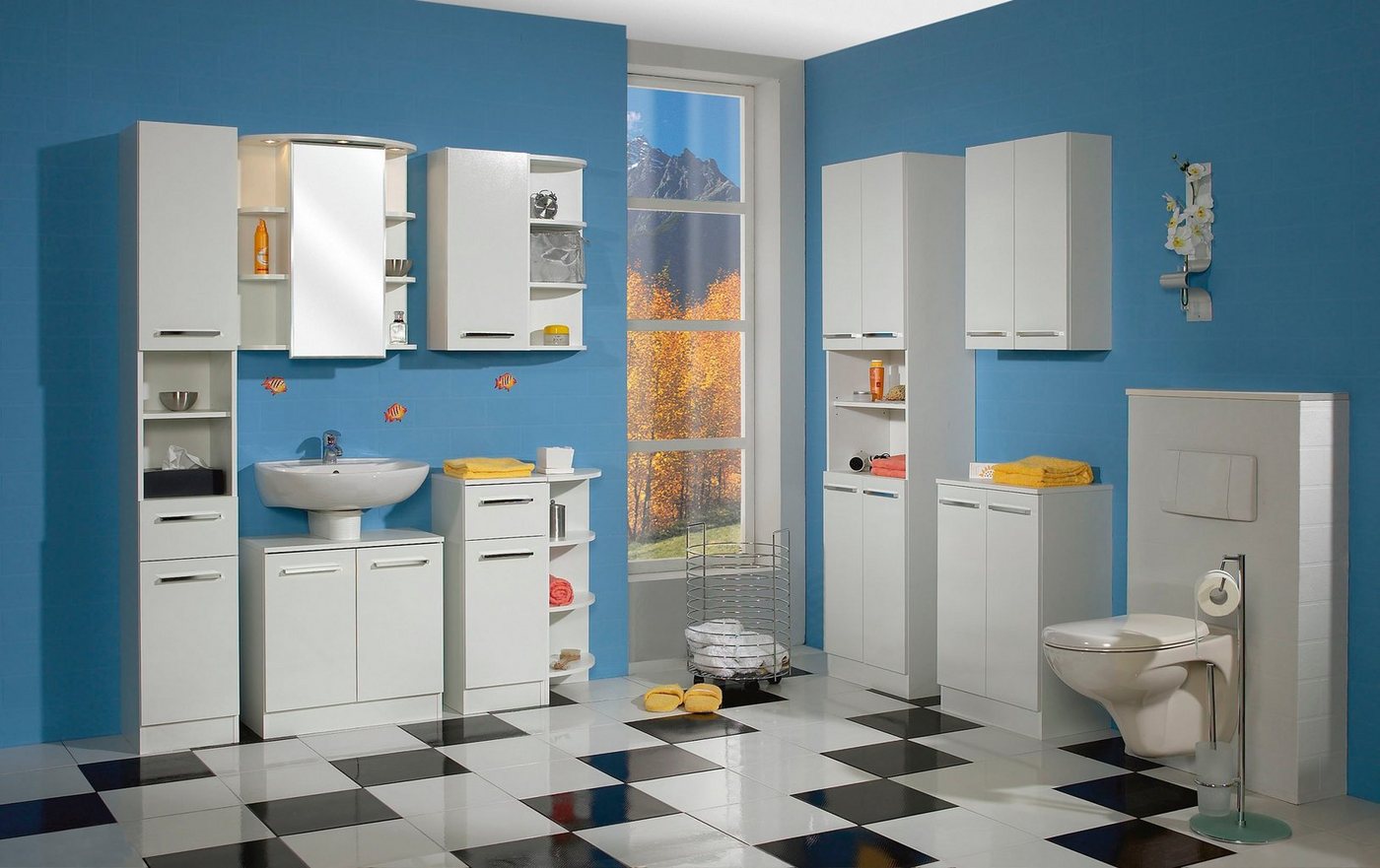 Saphir Eckregal Quickset 335 Abschlussecke für Hängeschrank, 30,7 cm breit, 70 cm hoch, 2 feste Böden, Regal in Weiß, Badezimmerhängeregal – Bild 2 von 5