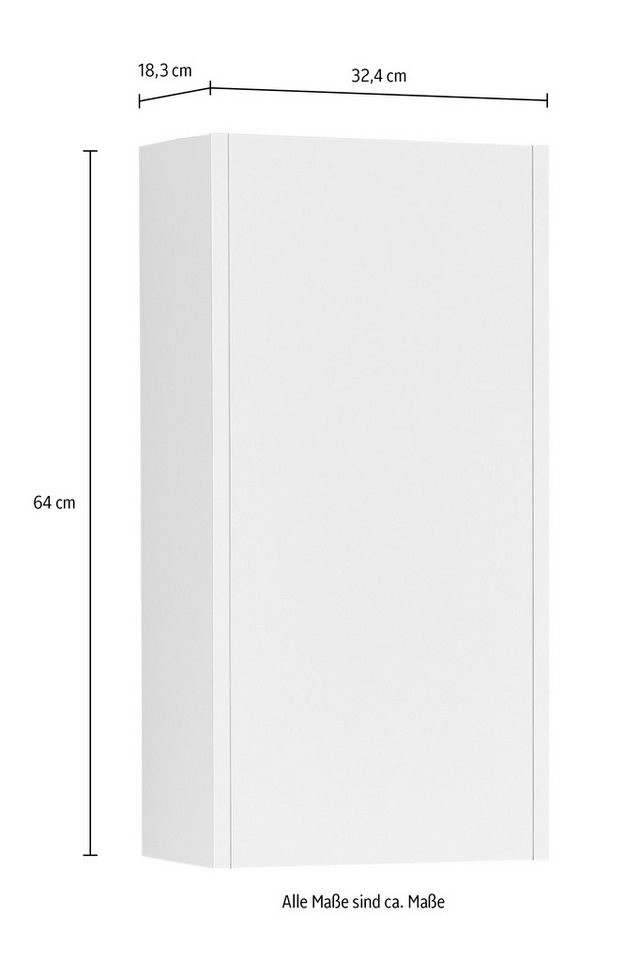 Saphir Hängeschrank Quickset 100, Badschrank 32,4 cm, 1 Tür, 1 Einlegeboden Badezimmer-Hängeschrank, Wandschrank – Bild 5 von 5