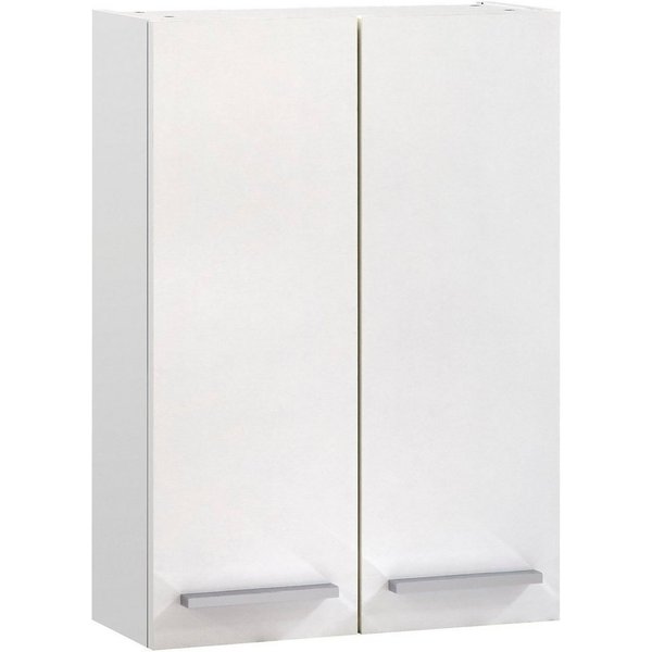 Saphir Hängeschrank Quickset 335 Badschrank 50 cm breit mit 2 Türen und 2 Einlegeböden Badezimmer-Hängeschrank inkl. Griffe in Chrom Glanz