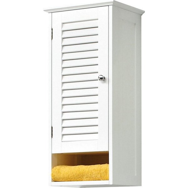 Saphir Hängeschrank Quickset 928 Wand-Badschrank, 1 Tür, 1 Einlegeboden, 1 Nische Badezimmer-Hängeschrank, 32 cm breit, Weiß, Landhaus-Stil
