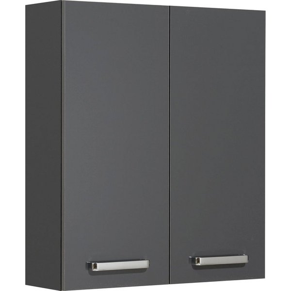 Saphir Hängeschrank Quickset Wand-Badschrank 60 cm breit mit 2 Türen und 2 Einlegeböden Badezimmer-Hängeschrank inkl. Türdämpfer, Griffe in Chrom Glanz
