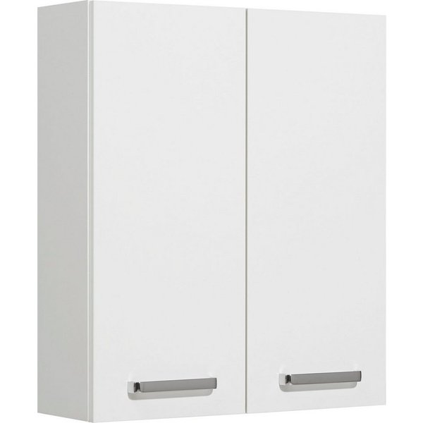 Saphir Hängeschrank Quickset Wand-Badschrank 60 cm breit mit 2 Türen und 2 Einlegeböden Badezimmer-Hängeschrank inkl. Türdämpfer, Griffe in Chrom Glanz
