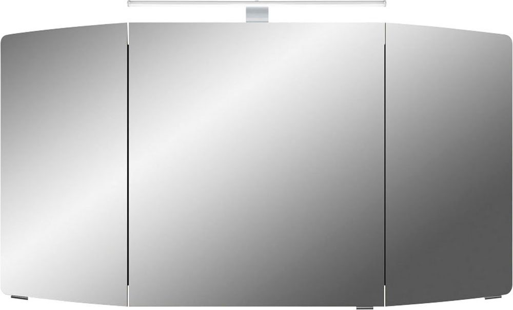 Saphir Spiegelschrank Cassca Sprint Badschrank, 3 Spiegeltüren, 6 Einlegeböden, 120 cm breit inkl. LED-Beleuchtung, Türdämpfer, Schalter-/Steckdosenkombination – Bild 2 von 5