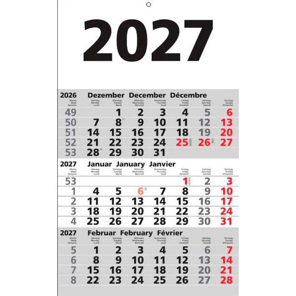 Saphir-Tec Wandkalender 3-Monats-Kalender 2027 (2-Stk)