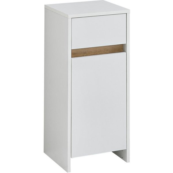 Saphir Unterschrank Quickset 100, Badschrank 32,4 cm, 1 Tür und 1 Schublade Badezimmerschrank, 1 Einlegeboden, 73,8 cm hoch, mit Akzentfuge