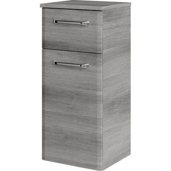 Saphir Unterschrank Quickset Badschrank mit 1 Tür, 1 Schublade, 1 Glas-Einlegeboden 30 cm breit, Badezimmerschrank inkl. Türdämpfer, Griffe in Chrom Glanz