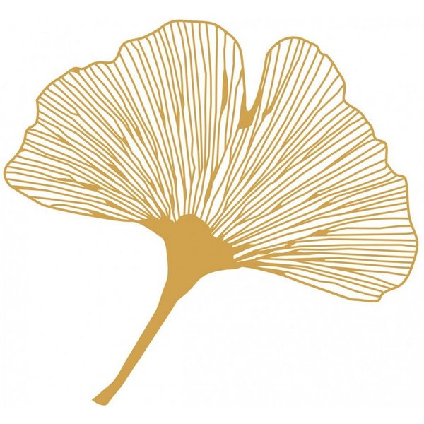 Saraswati Aufkleber Aufkleber Set 4x3cm/1x7,5cm gold-transparent "Ginkgo"