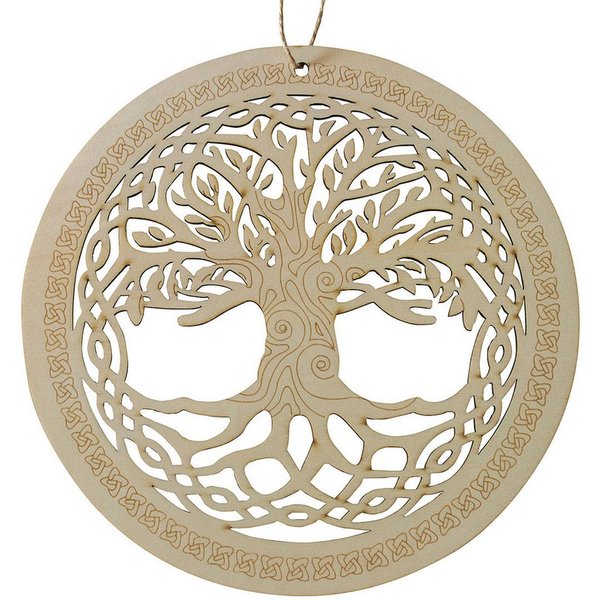 Saraswati Hängedekoration Mobile/Ornament "Baum des Lebens" Holz gelasert 10cm