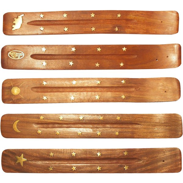 Saraswati Räucherstäbchen-Halter Räucherstäbchenhalter "India" Holz länglich 26cm