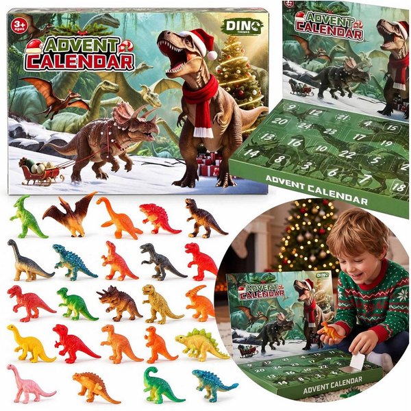 Sarcia.eu Spielzeug-Adventskalender Dinosaurier-Adventskalender, 24 Überraschungsfiguren für Kinder