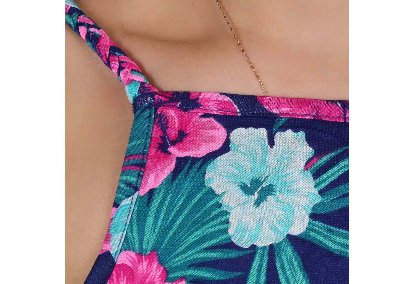 Sarcia.eu Tunikakleid Strandkleid mit Blumenmuster, luftiges Sommerkleid, 100 % Viskose – Bild 4 von 5
