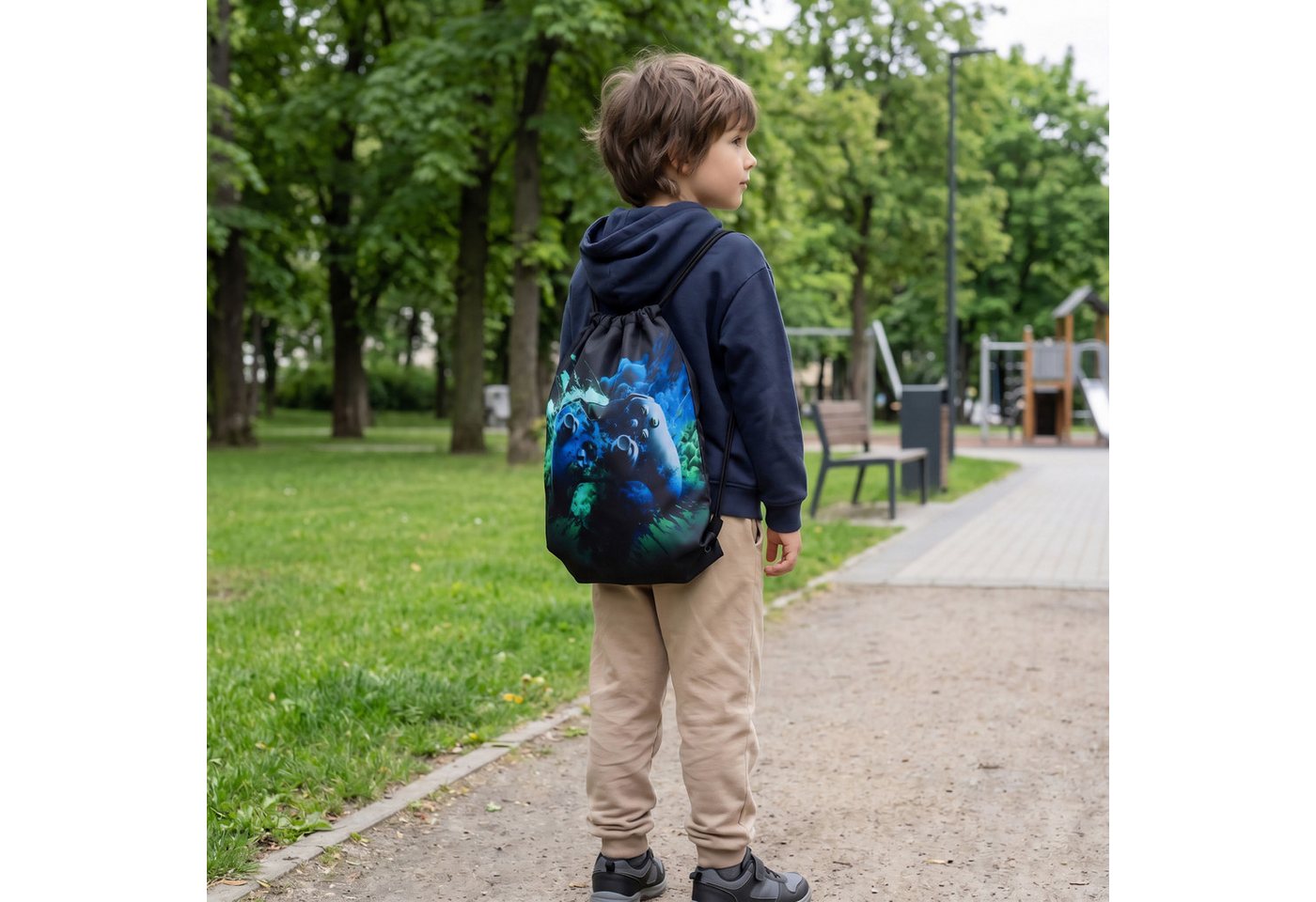 Sarcia.eu Turnbeutel Gaming Turnbeutel schwarz, Sportbeutel für Schule 38×33 cm – Bild 4 von 5