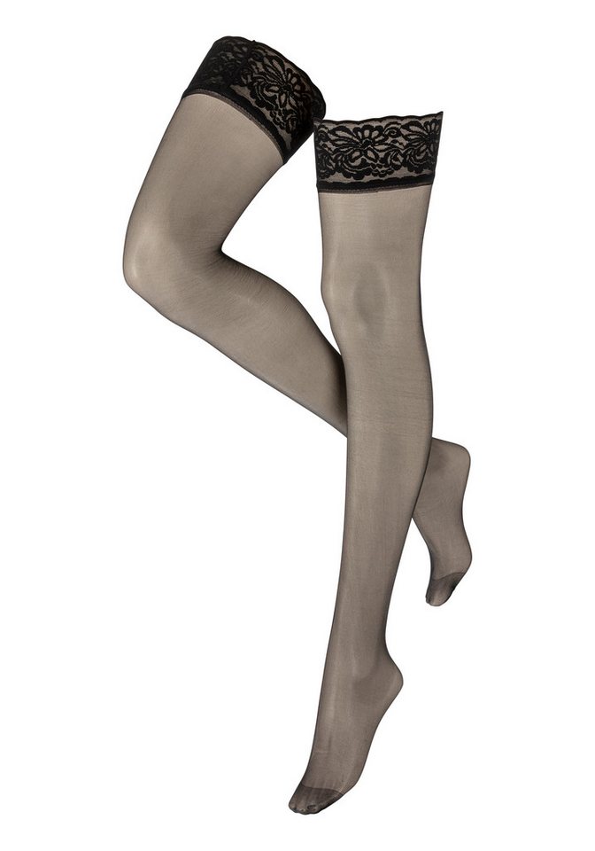 Sarlini Halterlose Feinstrümpfe 20 DENIER (2-Paar) Doppelpackung, Stockings mit Spitze und Silikonrand – Bild 4 von 5