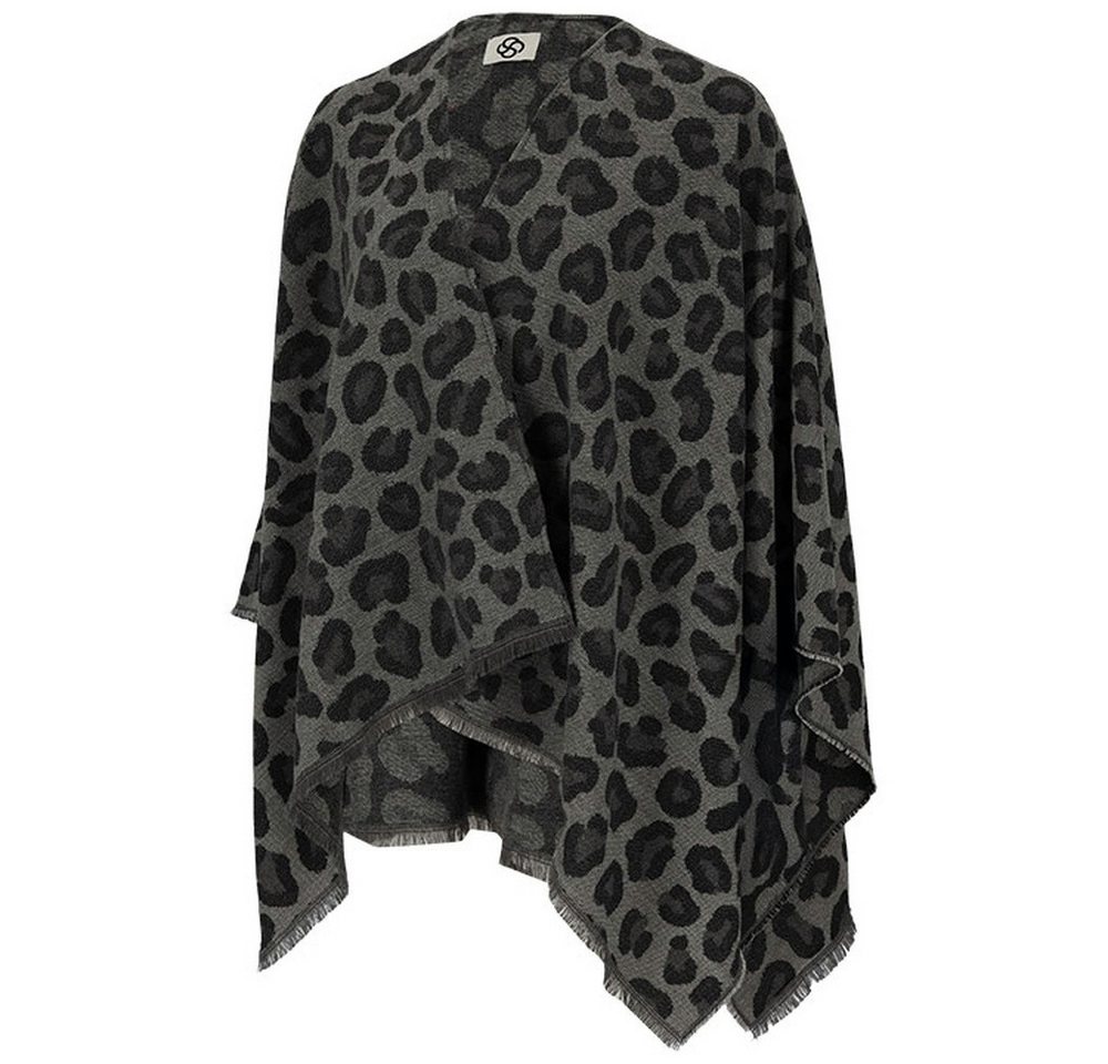 Sarlini Strickponcho mit langen Ärmeln, aus Polyester, lockere Passform – Bild 2 von 3