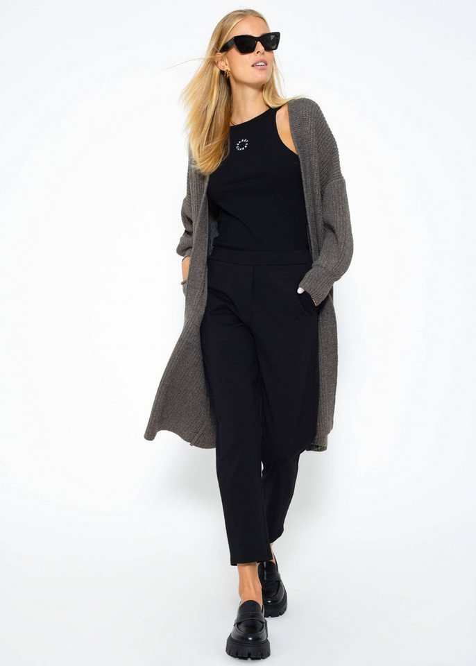 SASSYCLASSY Cardigan Oversize Strickjacke Damen lang mit Taschen Winter Maxi Cardigan aus Grobstrick Elegant Schwarz Beige Grau Khaki – Bild 5 von 5