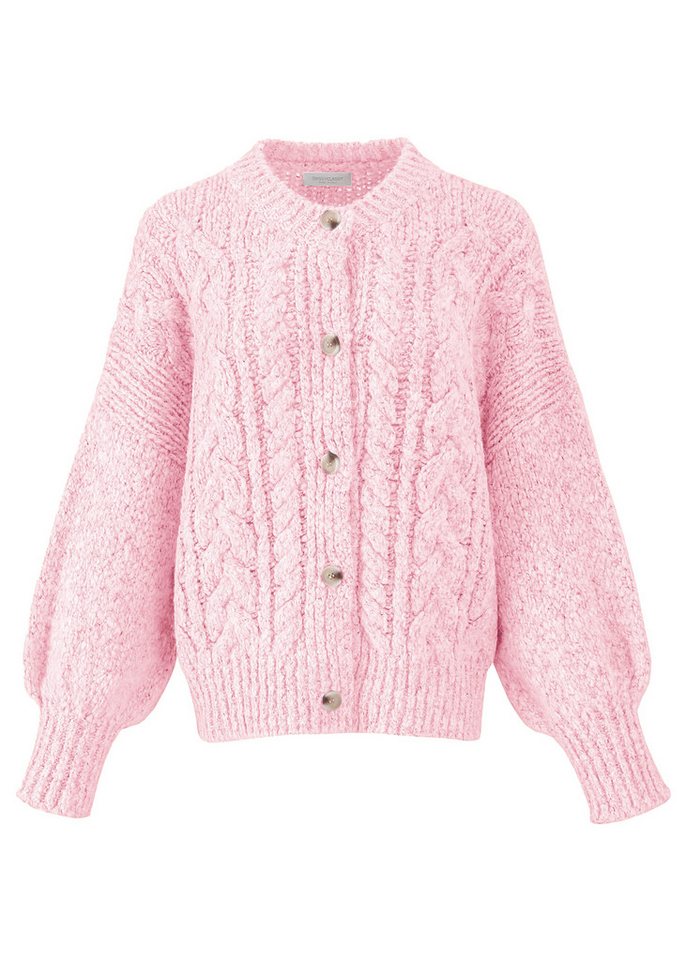SASSYCLASSY Cardigan Oversize Strickjacke Damen mit Zopfmuster Elegant Lässiger Cardigan aus hochwertigem Strickmaterialien Made in Italy – Bild 2 von 5