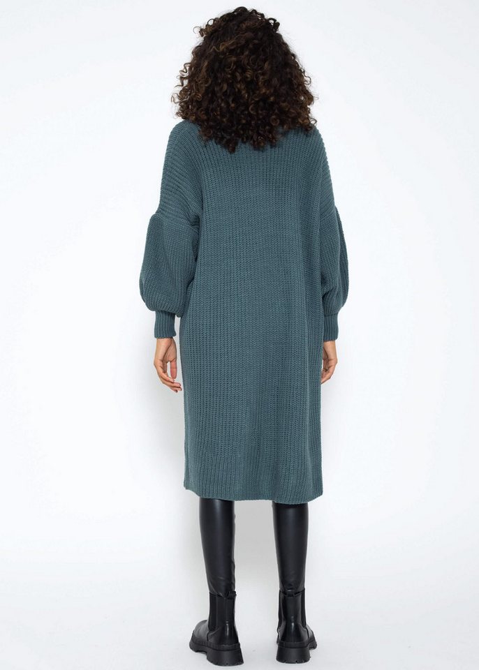 SASSYCLASSY Longstrickjacke Oversize Strickjacke Damen lang Elegant Winter Lässiger Maxi Cardigan aus weichem Grobstrick mit Ballonärmeln – Bild 4 von 5