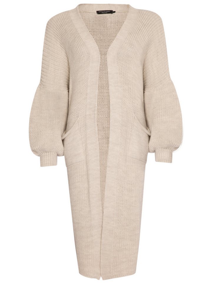 SASSYCLASSY Longstrickjacke Oversize Strickjacke Damen lang Elegant Winter Lässiger Maxi Cardigan aus weichem Grobstrick mit Ballonärmeln – Bild 2 von 5