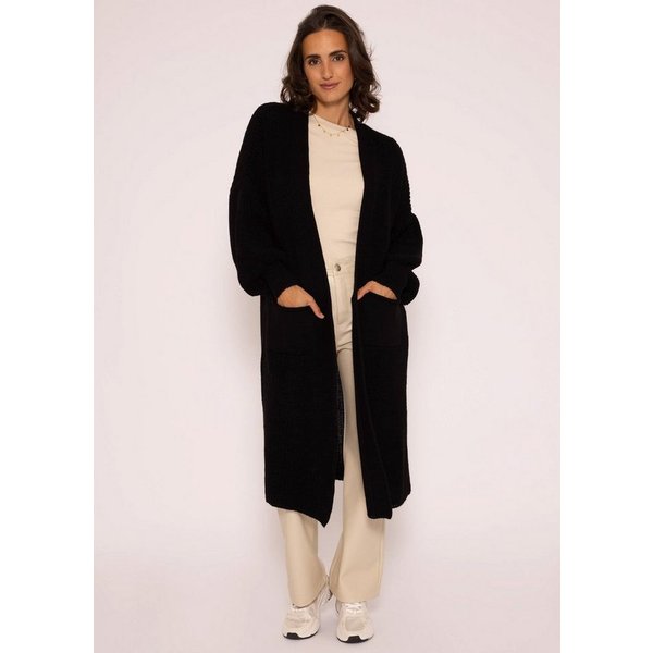 SASSYCLASSY Longstrickjacke Oversize Strickjacke Damen lang Elegant Winter Lässiger Maxi Cardigan aus weichem Grobstrick mit Ballonärmeln