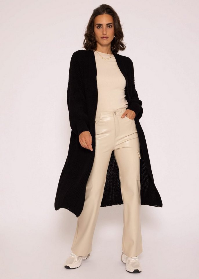 SASSYCLASSY Longstrickjacke Oversize Strickjacke Damen lang Elegant Winter Lässiger Maxi Cardigan aus weichem Grobstrick mit Ballonärmeln – Bild 3 von 5
