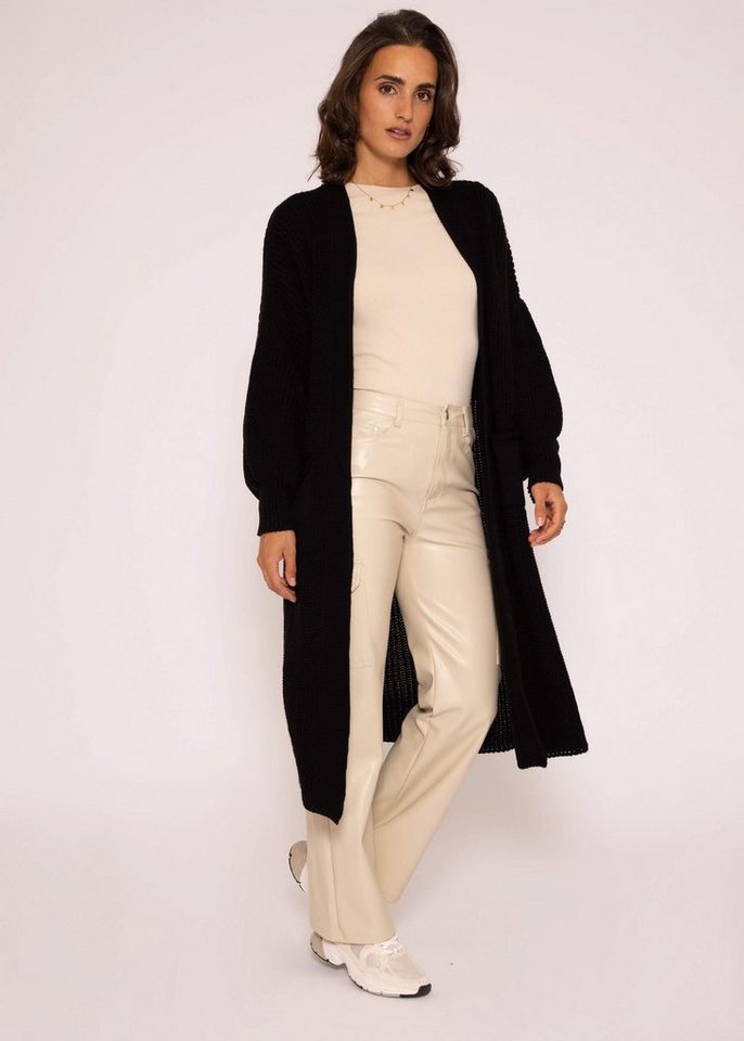 SASSYCLASSY Longstrickjacke Oversize Strickjacke Damen lang Elegant Winter Lässiger Maxi Cardigan aus weichem Grobstrick mit Ballonärmeln – Bild 4 von 5