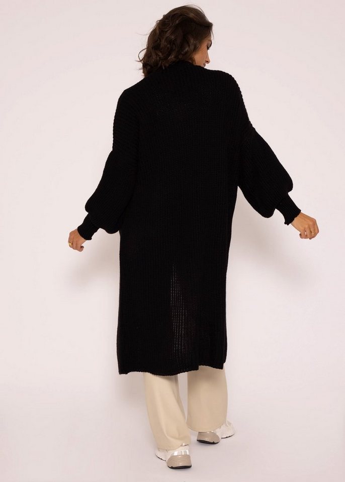 SASSYCLASSY Longstrickjacke Oversize Strickjacke Damen lang Elegant Winter Lässiger Maxi Cardigan aus weichem Grobstrick mit Ballonärmeln – Bild 5 von 5