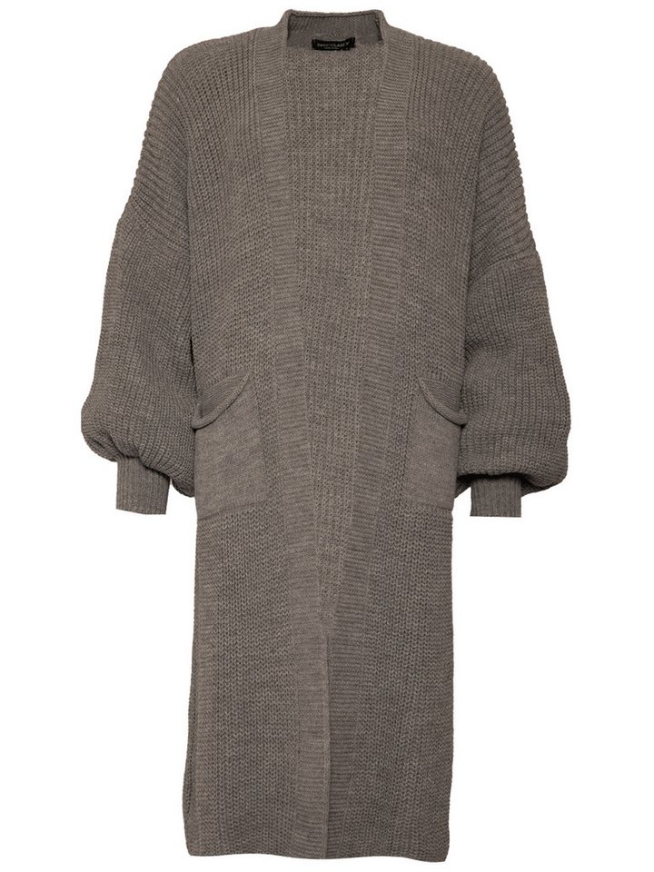 SASSYCLASSY Longstrickjacke Oversize Strickjacke Damen lang Elegant Winter Lässiger Maxi Cardigan aus weichem Grobstrick mit Ballonärmeln – Bild 2 von 5
