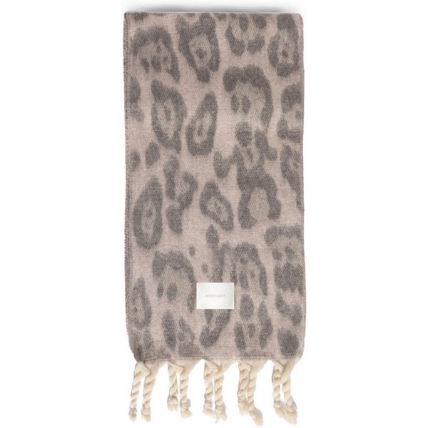SASSYCLASSY Schal Schal Damen mit Leo-Print elegant, Warmer langer Schal im Leoprint Grau Offwhite Burgundy Braun Camel