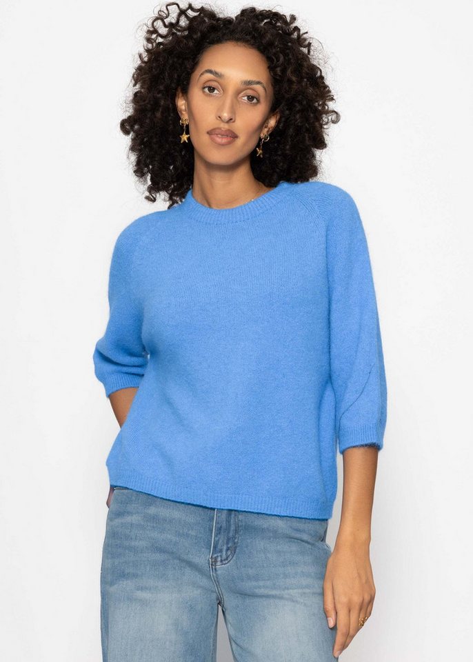 SASSYCLASSY Strickpullover Strickoberteil für Damen Weicher Pullover mit halblangen Ärmeln und Rundhalsausschnitt – Bild 2 von 5