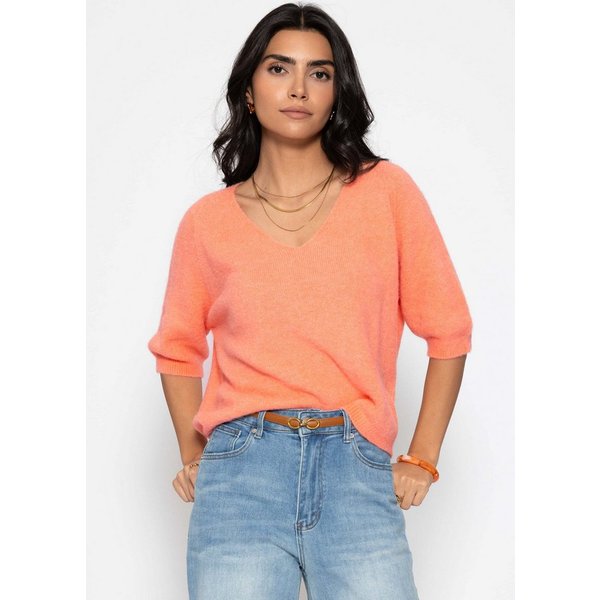 SASSYCLASSY Strickpullover Strickoberteil mit halblangen Ärmeln für Damen 66