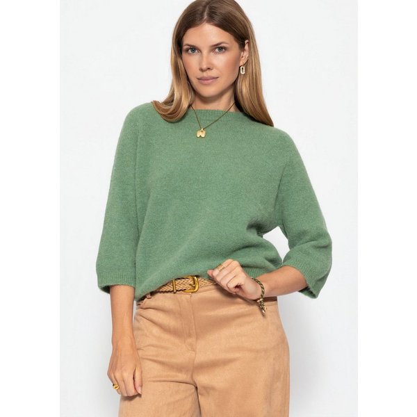 SASSYCLASSY Strickpullover Strickoberteil mit halblangen Ärmeln für Damen 61