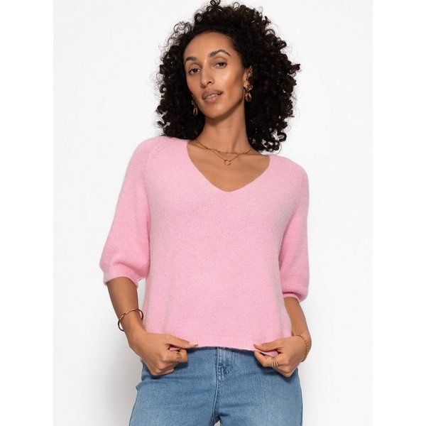 SASSYCLASSY Strickpullover Strickoberteil mit halblangen Ärmeln für Damen 66
