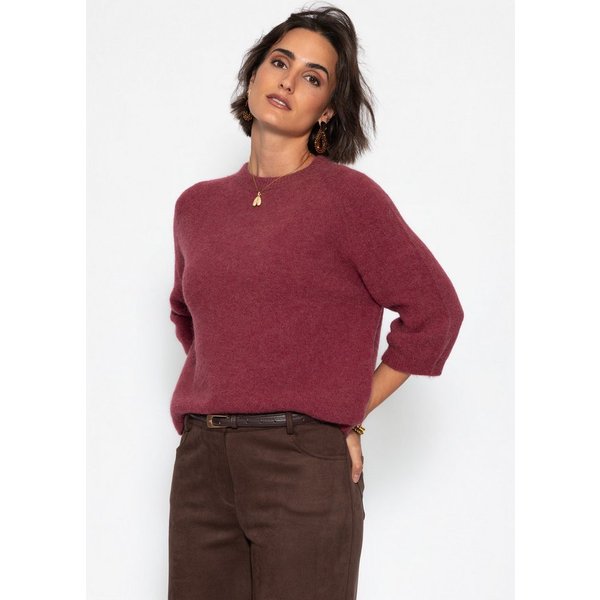 SASSYCLASSY Strickpullover Strickoberteil mit halblangen Ärmeln für Damen 61