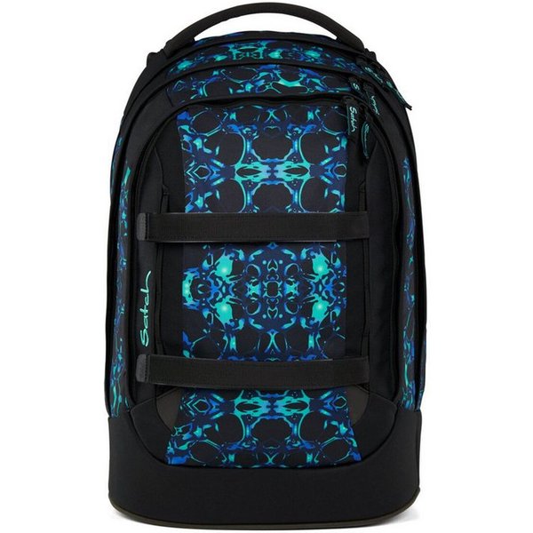 Satch Schulranzen Schulrucksack PACK Caleido Blue (1 Stück), ergonomisch, Your-Size-System: auf Körpergröße anpassbar