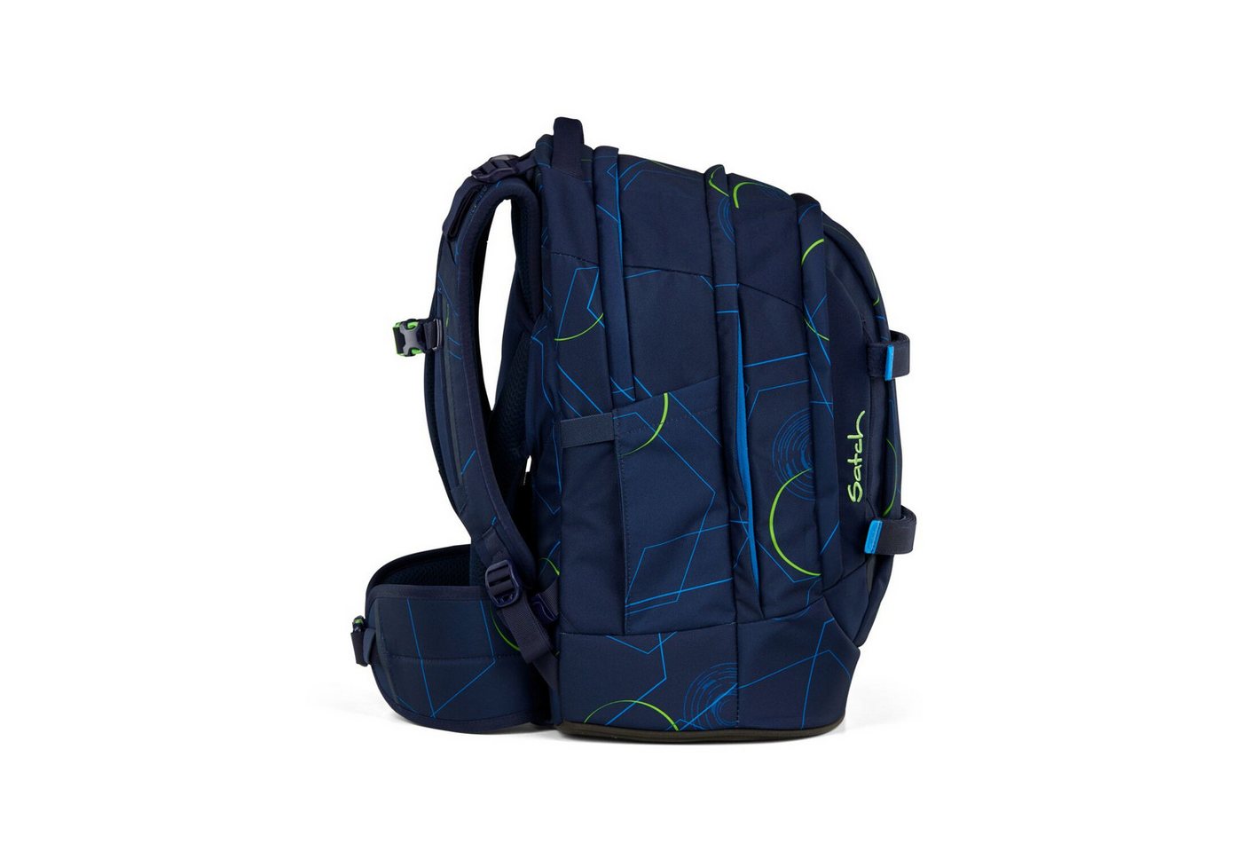 Satch Schulranzen Schulrucksack-Set PACK Blue Tech 3-teilig (3-teilig), ergonomisch, Your-Size-System: auf Körpergröße anpassbar – Bild 4 von 5