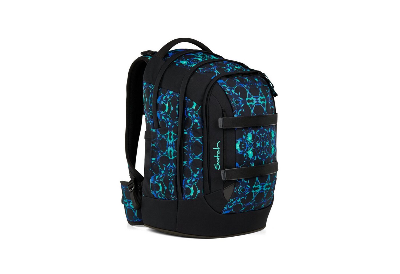 Satch Schulranzen Schulrucksack-Set PACK Caleido Blue 2-teilig (2-teilig), ergonomisch, Your-Size-System: auf Körpergröße anpassbar – Bild 2 von 5