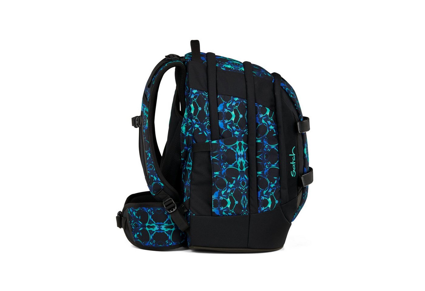 Satch Schulranzen Schulrucksack-Set PACK Caleido Blue 3-teilig (3-teilig), ergonomisch, Your-Size-System: auf Körpergröße anpassbar – Bild 4 von 5