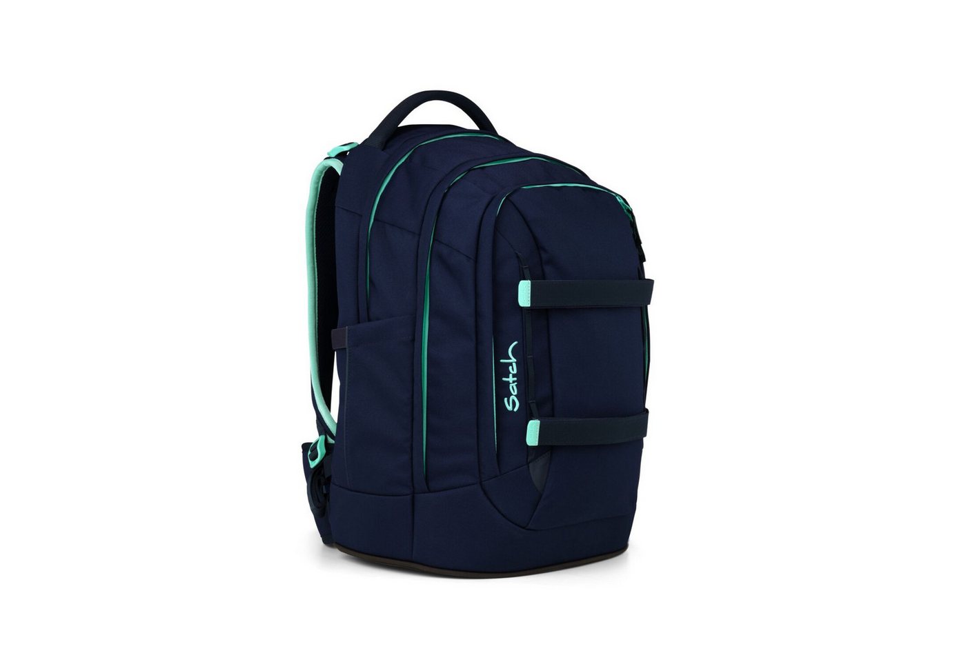 Satch Schulranzen Schulrucksack-Set PACK Ocean Mint 3-teilig (3-teilig), ergonomisch, Your-Size-System, 5 Fächer – Bild 2 von 5