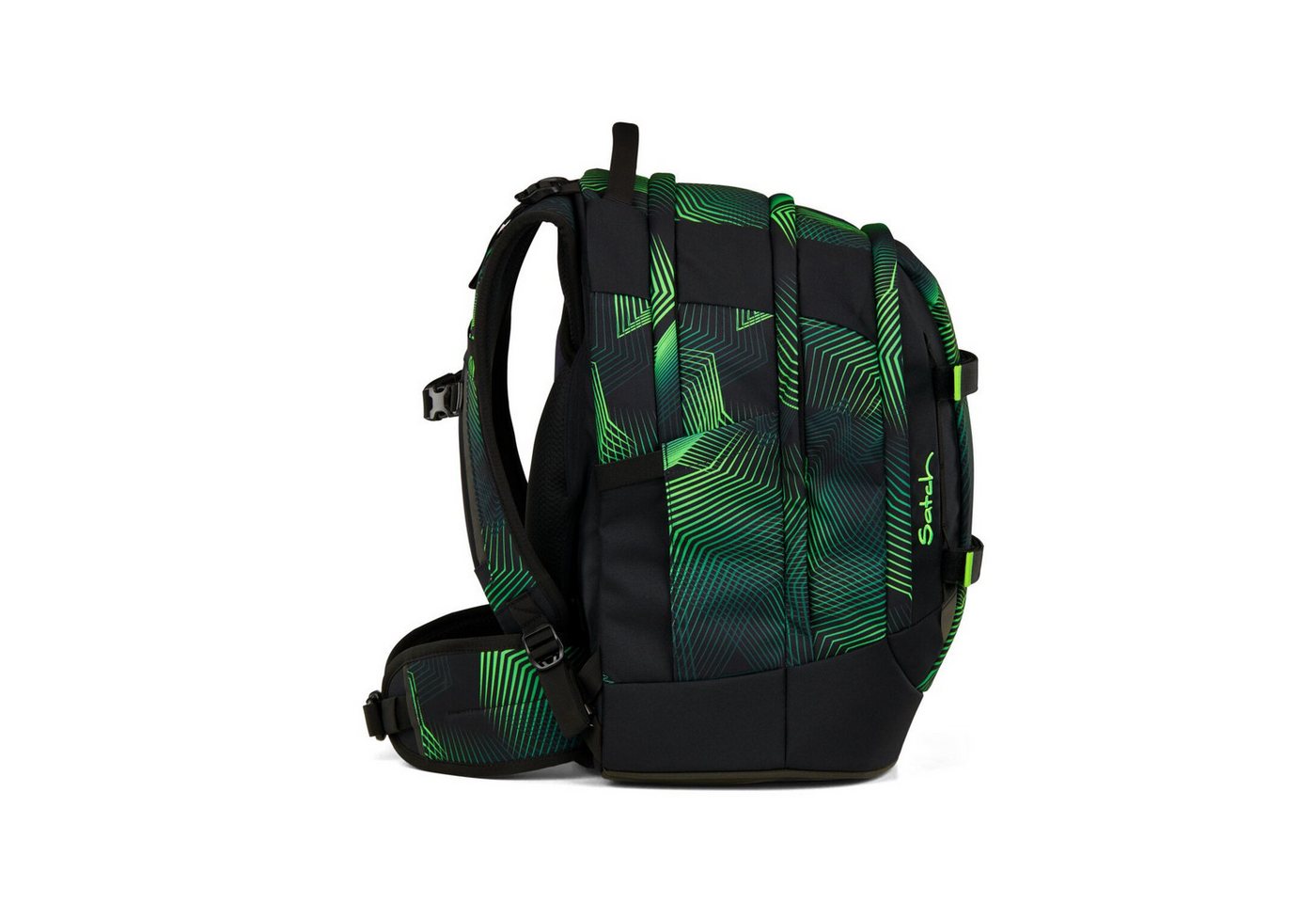 Satch Schulranzen Schulrucksack-Set PACK Seismic Green 3-teilig (3-teilig), ergonomisch, Your-Size-System: auf Körpergröße anpassbar – Bild 3 von 5