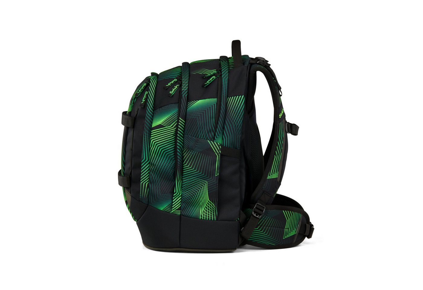 Satch Schulranzen Schulrucksack-Set PACK Seismic Green 3-teilig (3-teilig), ergonomisch, Your-Size-System: auf Körpergröße anpassbar – Bild 5 von 5