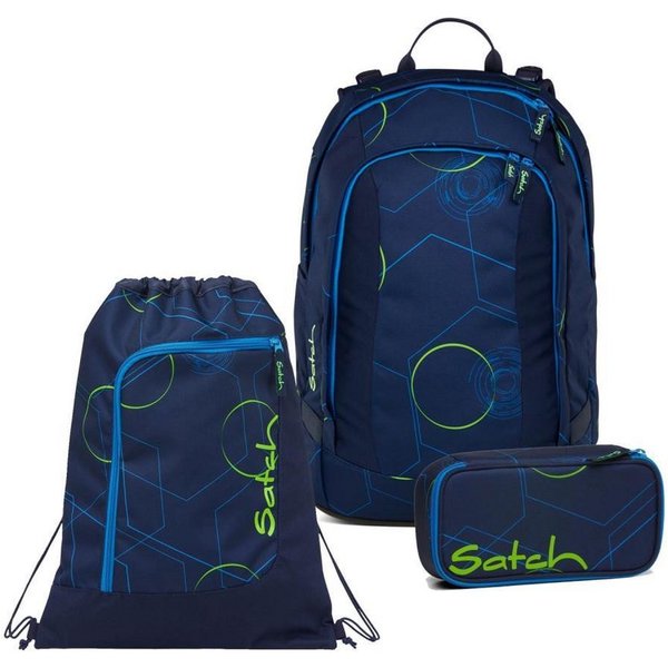 Satch Schulrucksack Air (3tlg., inkl. Schlamperbox und Sportbeutel)