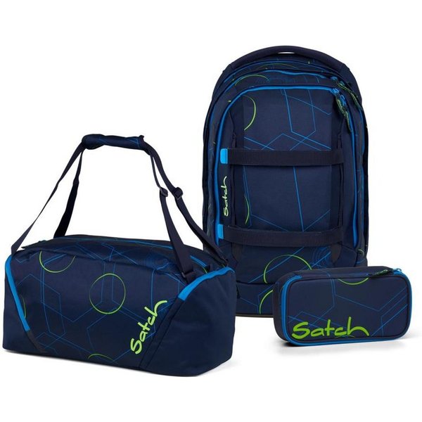 Satch Schulrucksack Pack (3tlg, inkl. Schlamperbox und Sporttasche)