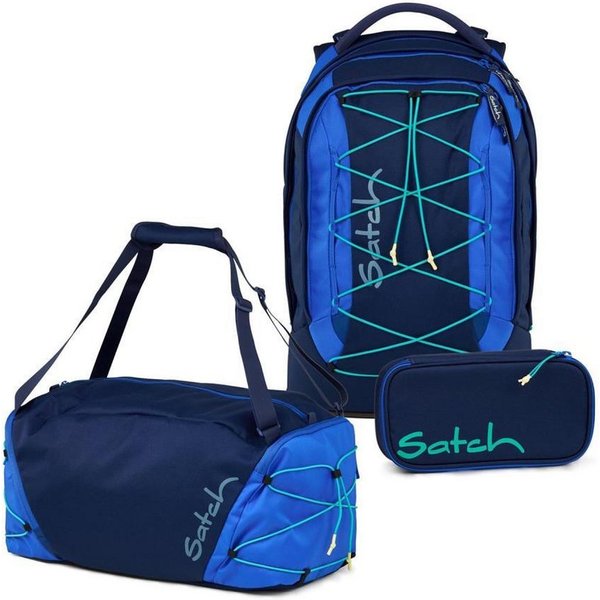 Satch Schulrucksack Pack (3tlg, inkl. Schlamperbox und Sporttasche)