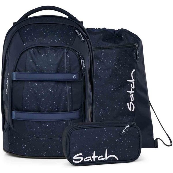 Satch Schulrucksack Pack Midnight Edition (3tlg., inkl. Schlamperbox und Sportbeutel)