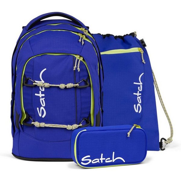 Satch Schulrucksack pack set (6-tlg), größenverstellbares Rückensystem