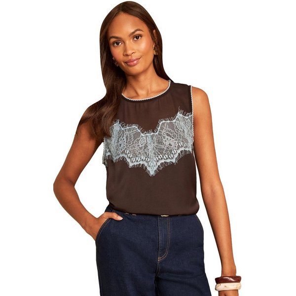 Love & Roses Satinbluse Love & Roses Oberteil mit Spitze & Satin, Regular (1-tlg)