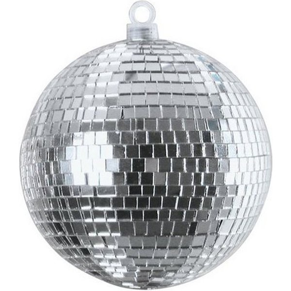 SATISFIRE Discolicht Spiegelkugel 10cm silber Discokugel Mirrorball Party Disko Deko