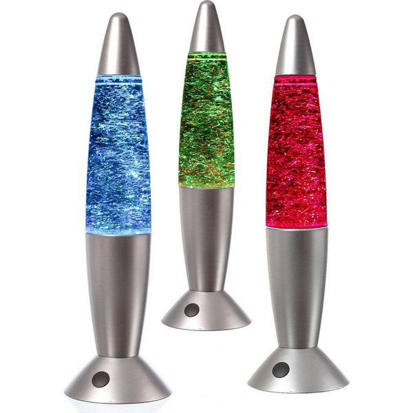 SATISFIRE Lavalampe Lavalampe ROCKET Tornado Glitzerlampe Glitter Wirbel RGB Touchsensor, LED Classic, RGB (rot, grün, blau)